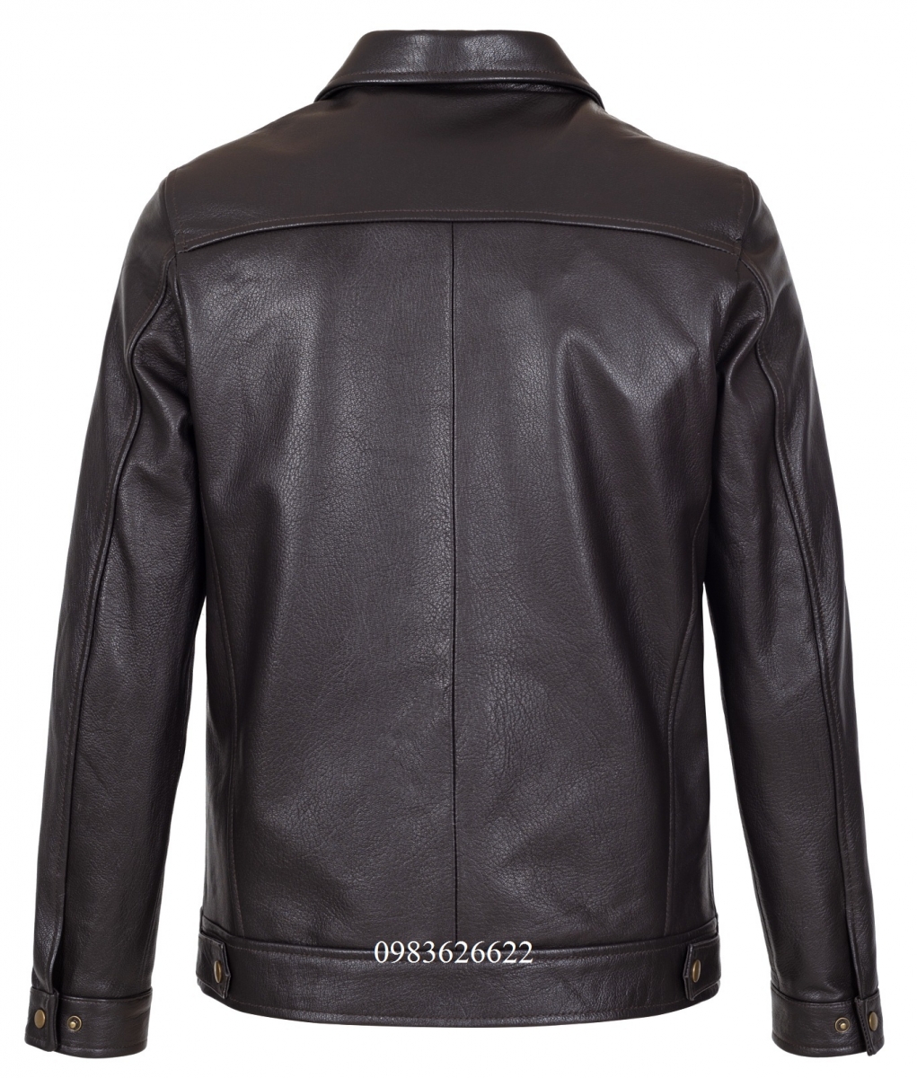 áo khoác da dê cổ bẻ