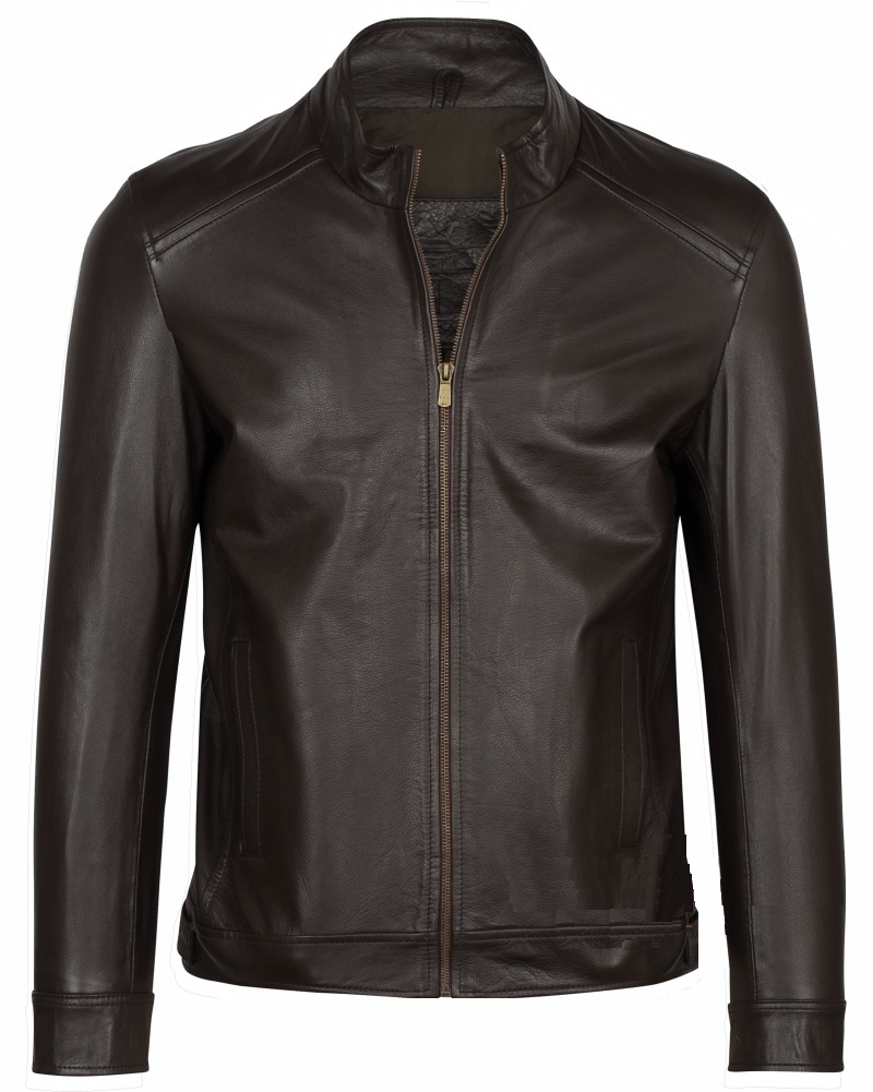 ÁO DA NAM XỊN - CHẤT LIỆU DA BÒ THẬT CAO CẤP MÀU NÂU DÁNG BODY (107)