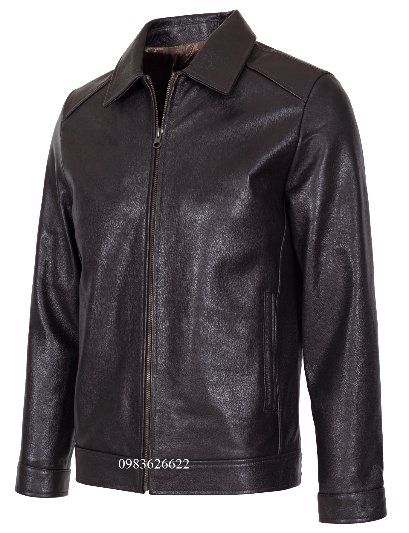 ÁO KHOÁC DA DÊ CỔ BẺ MÃ 322