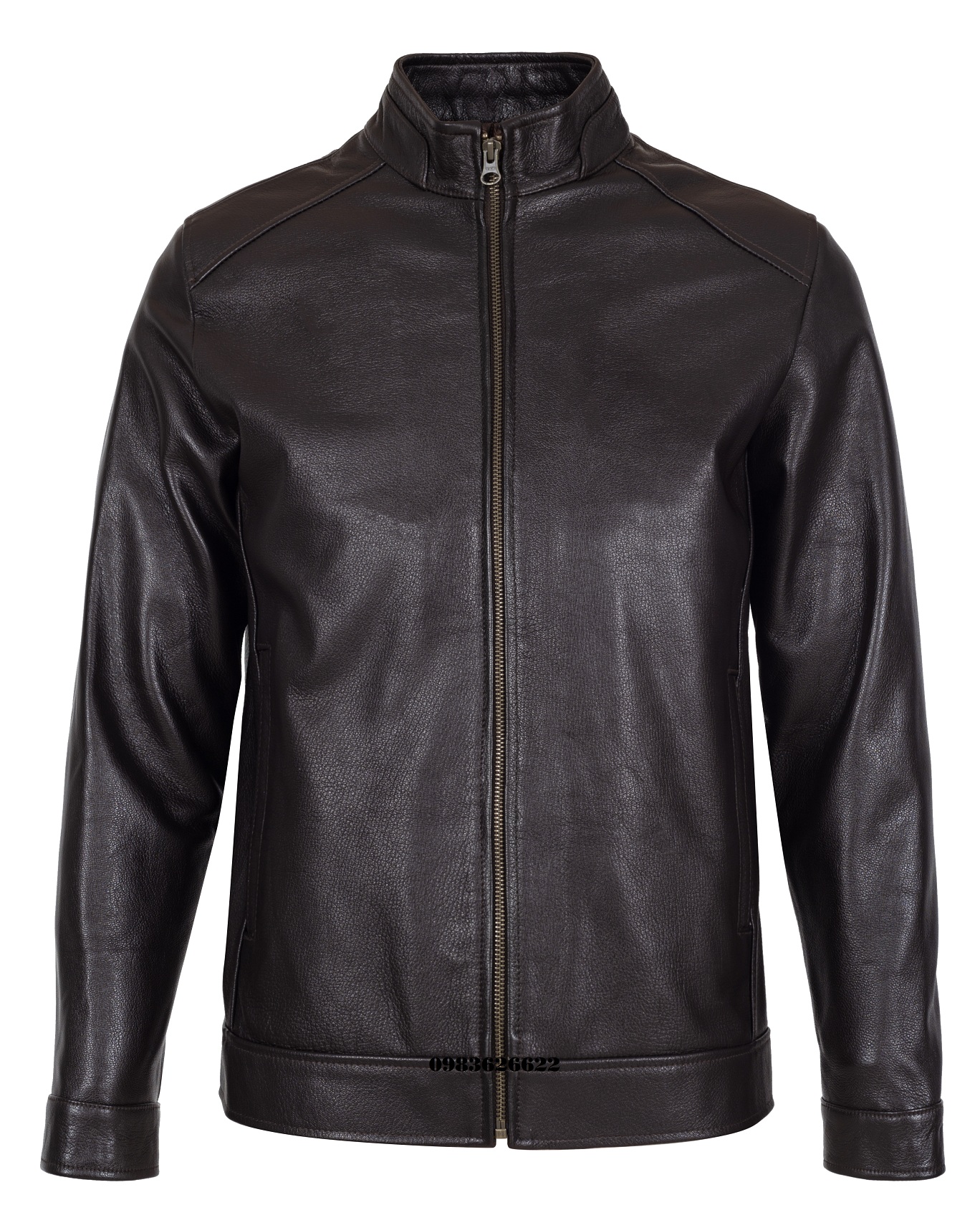 ÁO KHOÁC DA DÊ XỊN CAO CẤP MÀU NÂU GỤ MÃ 321